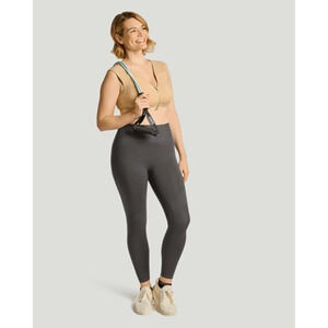 NWT Tommie Copper Womens Compression Leggings Seamless Knee Support Gray Size L